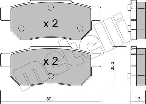 Metelli 22-0170-0 - Тормозные колодки, дисковые, комплект autospares.lv