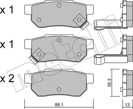 Metelli 22-0170-1 - Тормозные колодки, дисковые, комплект autospares.lv