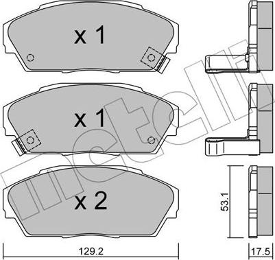 Metelli 22-0171-0 - Тормозные колодки, дисковые, комплект autospares.lv