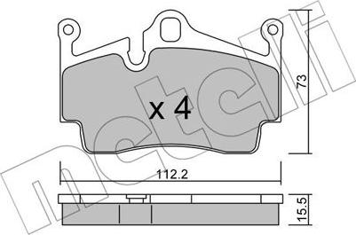 Metelli 22-0894-0 - Тормозные колодки, дисковые, комплект autospares.lv