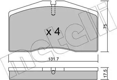 Metelli 22-0890-0 - Тормозные колодки, дисковые, комплект autospares.lv