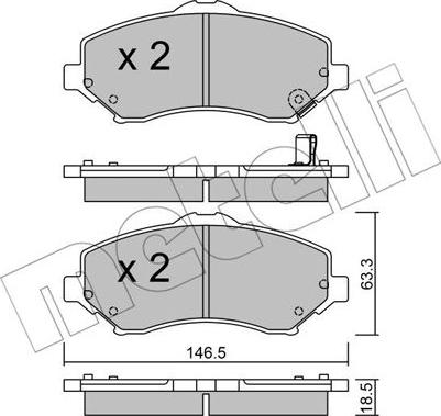 Metelli 22-0862-1 - Тормозные колодки, дисковые, комплект autospares.lv