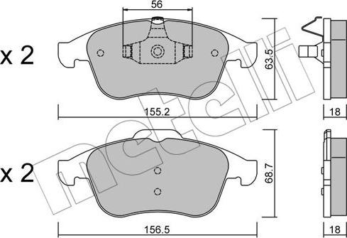 Metelli 22-0803-1 - Тормозные колодки, дисковые, комплект autospares.lv