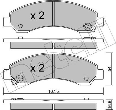 Metelli 22-0888-0 - Тормозные колодки, дисковые, комплект autospares.lv