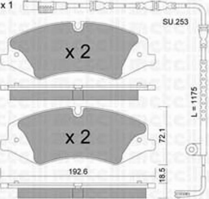 Metelli 2208360K - Тормозные колодки, дисковые, комплект autospares.lv