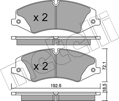 Metelli 22-0836-0 - Тормозные колодки, дисковые, комплект autospares.lv