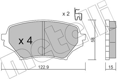 Metelli 22-0870-0 - Тормозные колодки, дисковые, комплект autospares.lv