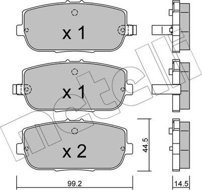 Metelli 22-0871-0 - Тормозные колодки, дисковые, комплект autospares.lv