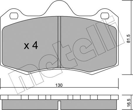 Metelli 22-0392-0 - Тормозные колодки, дисковые, комплект autospares.lv