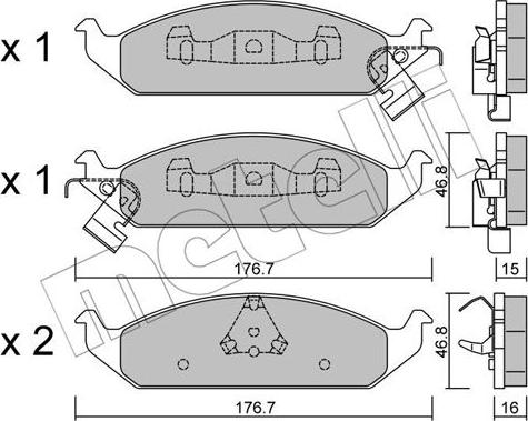 Metelli 22-0355-0 - Тормозные колодки, дисковые, комплект autospares.lv