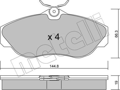 Metelli 22-0350-0 - Тормозные колодки, дисковые, комплект autospares.lv