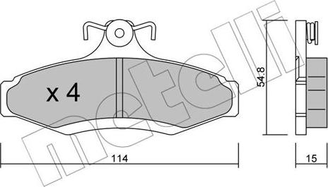 Metelli 22-0369-0 - Тормозные колодки, дисковые, комплект autospares.lv