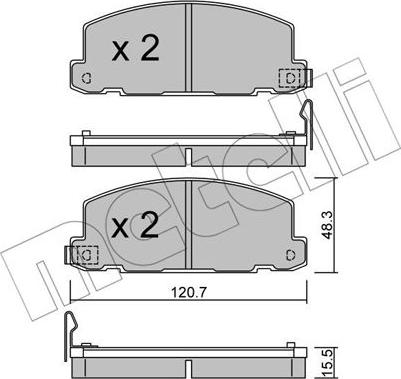 Metelli 22-0360-0 - Тормозные колодки, дисковые, комплект autospares.lv