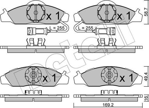 Metelli 22-0368-0 - Тормозные колодки, дисковые, комплект autospares.lv