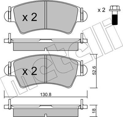 Metelli 22-0313-1 - Тормозные колодки, дисковые, комплект autospares.lv