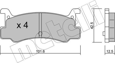 Metelli 22-0389-0 - Тормозные колодки, дисковые, комплект autospares.lv