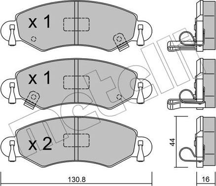 Metelli 22-0339-0 - Тормозные колодки, дисковые, комплект autospares.lv