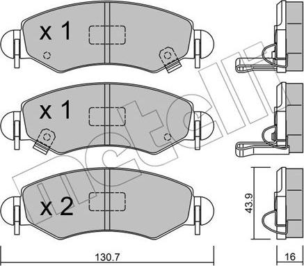 Metelli 22-0339-1 - Тормозные колодки, дисковые, комплект autospares.lv