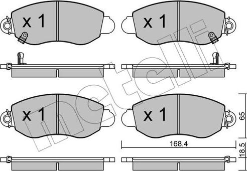 Metelli 22-0320-0 - Тормозные колодки, дисковые, комплект autospares.lv