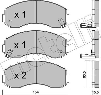 Metelli 22-0377-0 - Тормозные колодки, дисковые, комплект autospares.lv