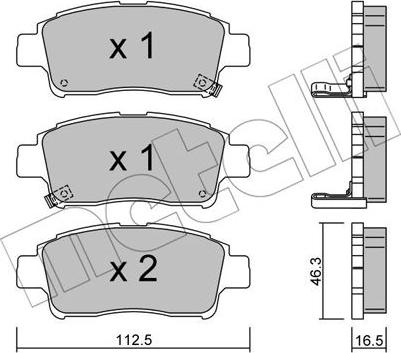 Metelli 22-0292-0 - Тормозные колодки, дисковые, комплект autospares.lv