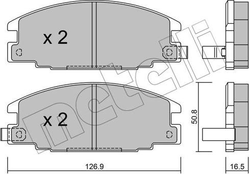 Metelli 22-0244-0 - Тормозные колодки, дисковые, комплект autospares.lv