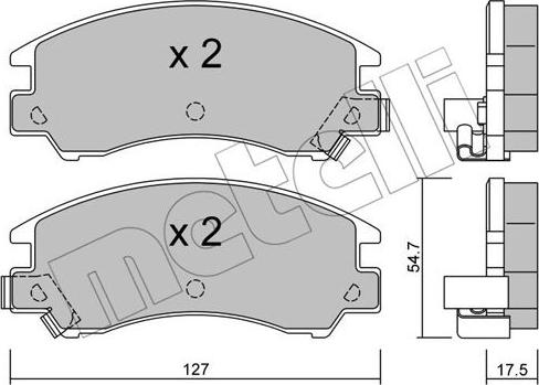 Metelli 22-0241-0 - Тормозные колодки, дисковые, комплект autospares.lv