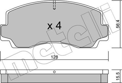 Metelli 22-0243-0 - Тормозные колодки, дисковые, комплект autospares.lv