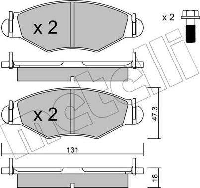 Metelli 22-0254-1 - Тормозные колодки, дисковые, комплект autospares.lv