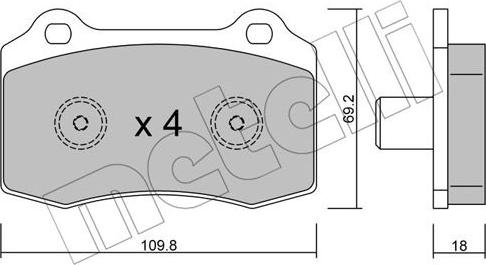 Metelli 22-0251-5 - Тормозные колодки, дисковые, комплект autospares.lv