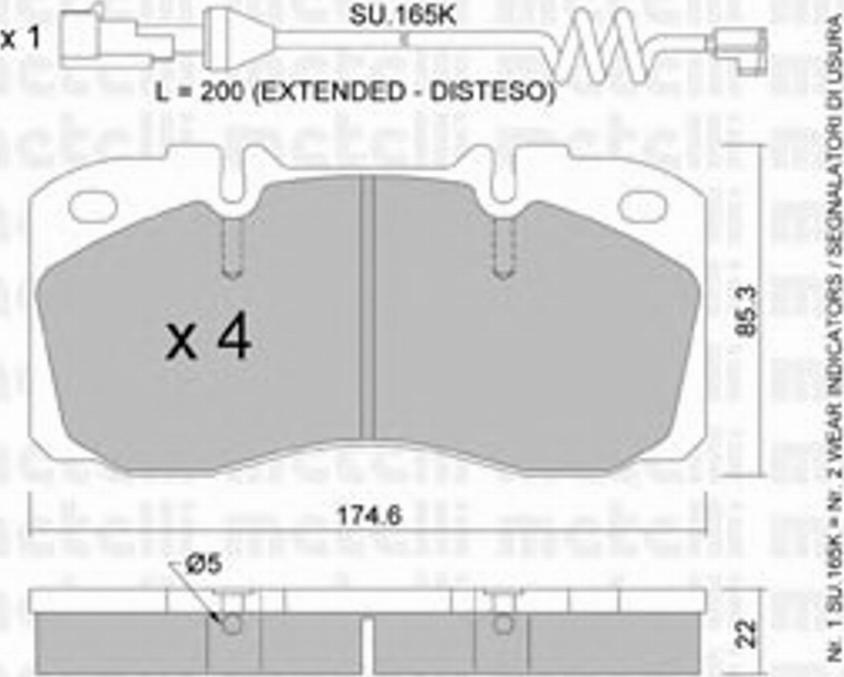 Metelli 2202683K - Тормозные колодки, дисковые, комплект autospares.lv