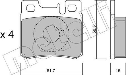 Metelli 22-0203-0 - Тормозные колодки, дисковые, комплект autospares.lv