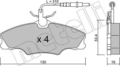 Metelli 22-0213-0 - Тормозные колодки, дисковые, комплект autospares.lv