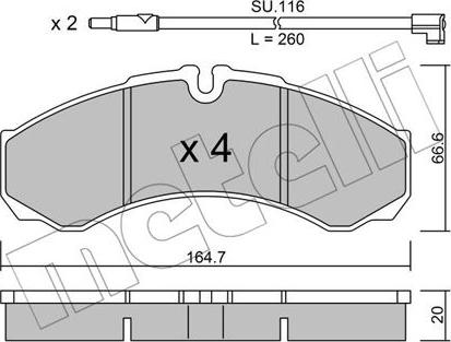 Metelli 22-0212-7K - Тормозные колодки, дисковые, комплект autospares.lv