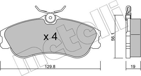 Metelli 22-0217-1 - Тормозные колодки, дисковые, комплект autospares.lv