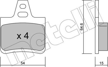 Metelli 22-0285-0 - Тормозные колодки, дисковые, комплект autospares.lv