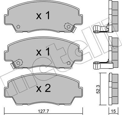 Metelli 22-0283-0 - Тормозные колодки, дисковые, комплект autospares.lv