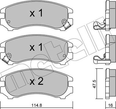 Metelli 22-0230-1 - Тормозные колодки, дисковые, комплект autospares.lv