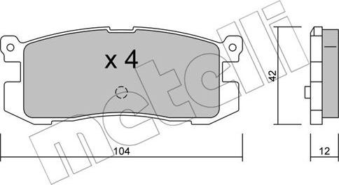 Metelli 22-0233-0 - Тормозные колодки, дисковые, комплект autospares.lv