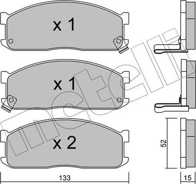 Metelli 22-0232-1 - Тормозные колодки, дисковые, комплект autospares.lv