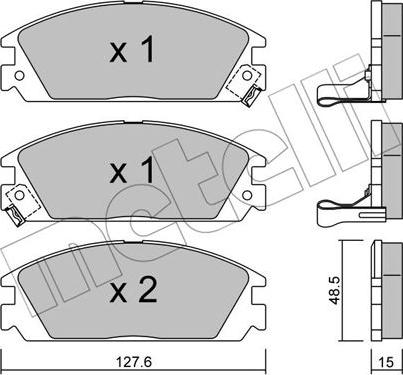 Metelli 22-0237-1 - Тормозные колодки, дисковые, комплект autospares.lv