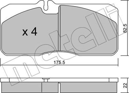 Metelli 22-0271-0 - Тормозные колодки, дисковые, комплект autospares.lv