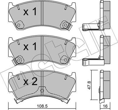 Metelli 22-0278-0 - Тормозные колодки, дисковые, комплект autospares.lv