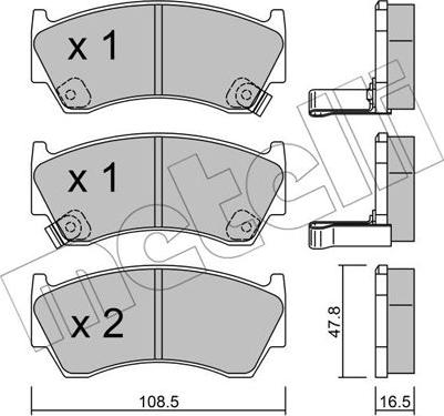 Metelli 22-0277-0 - Тормозные колодки, дисковые, комплект autospares.lv