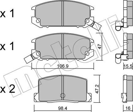 Metelli 22-0754-0 - Тормозные колодки, дисковые, комплект autospares.lv