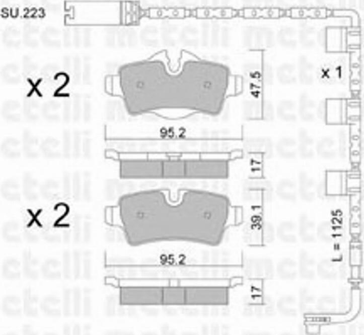 Metelli 2207690K - Тормозные колодки, дисковые, комплект autospares.lv