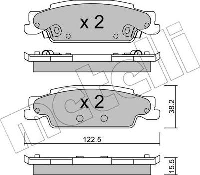 Metelli 22-0700-0 - Тормозные колодки, дисковые, комплект autospares.lv