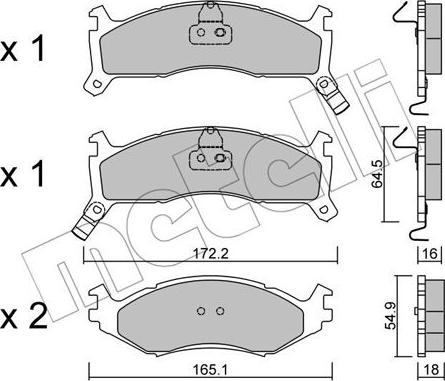 Metelli 22-0714-0 - Тормозные колодки, дисковые, комплект autospares.lv