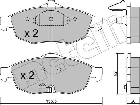 Metelli 22-0715-0 - Тормозные колодки, дисковые, комплект autospares.lv