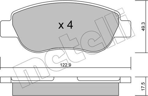 Metelli 22-0781-0 - Тормозные колодки, дисковые, комплект autospares.lv